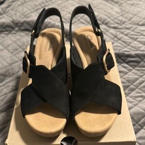 Clarks Women's Black Slingback Sandals